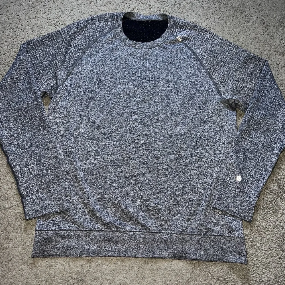 Lululemon Engineered Warmth Long Sleeve Crew Merino Wool Grey Pullover Sz L